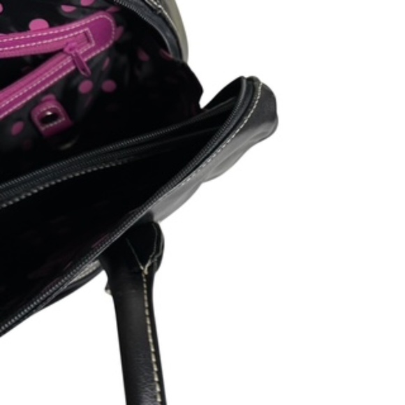 NWOT Franklin Covey Black Large Leather Tote Wristlet Key Fob Lots of Pockets - Picture 12 of 13